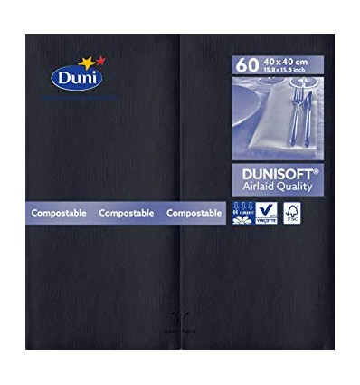 SERV. DUNISOFT 40X40 NEGRO 1/8 FLD 168391 C/720
