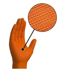 GUANTES NITRILO S/POLVO NARANJA T-M P/50