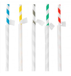 PAJITA PAPEL RAYAS COLORES C/FUNDA 180.91 P/250