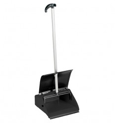 RECOGEDOR CLIP PVC NEGRO C/TAPA+PALO ALUM. R5636