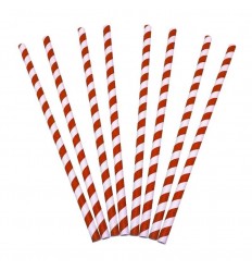 PAJITA PAPEL RECTA BLANC-ROJA CAPARE-6 P/500