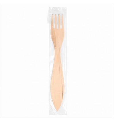 TENEDOR MADERA 15CM. C/FUNDA TRANSP. 112.37 P/100