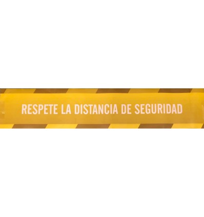 VINILO "RESPETE DISTANCIA SEGURIDAD" 100X20CM