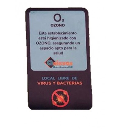 VINILO "HIGIENIZADO OZONO" 12,5X20,2 CM