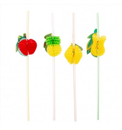PAJITAS FLEX. SURTIDAS FRUTAS 23CM. R124.25 P/100