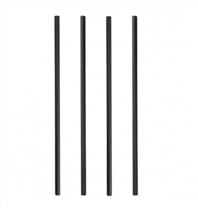 PAJITA RECTA Ø,60X20CM NEGRO PAPEL 221.88 P/250