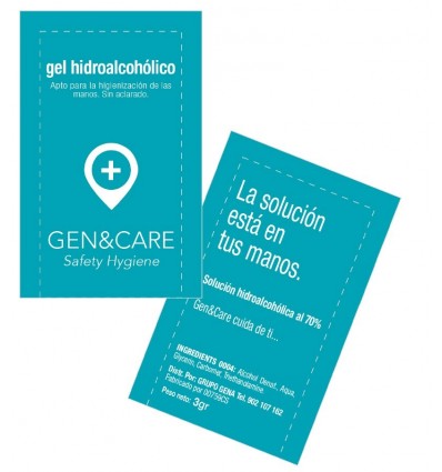 GEL HIDROALCOHOLICO 3GR. GEN&CARE C/2.000